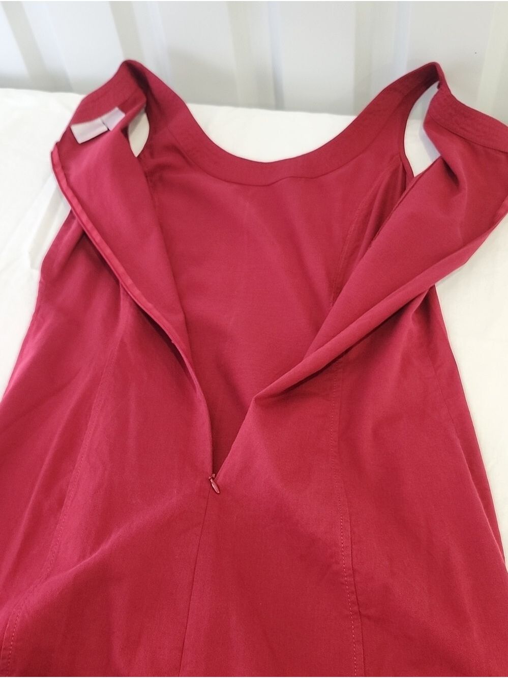Spiegel Vintage Red Maxi Dress Sleeveless Fitted Mermaid Size 14 Cotton Tencel - Picture 4 of 8